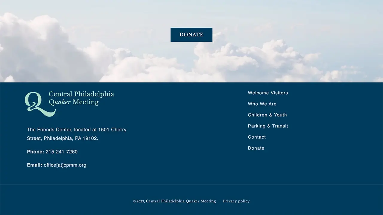 Central Philadelphia Quakers Meeting website image