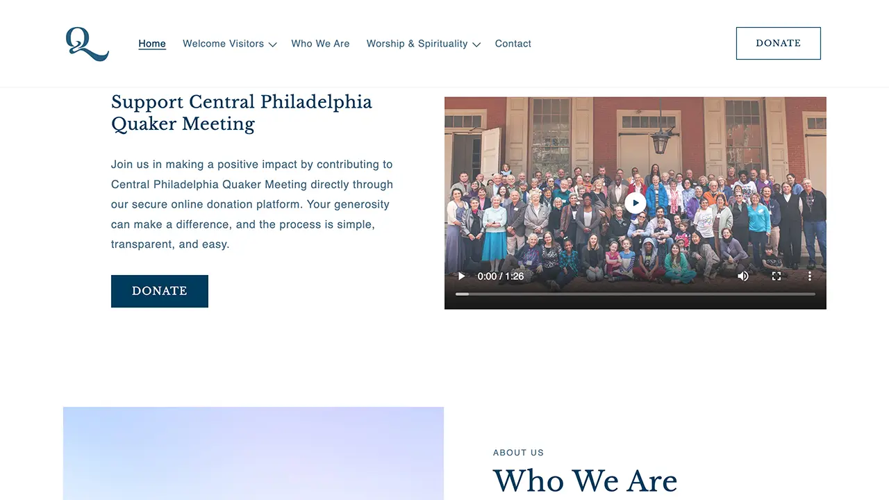 Central Philadelphia Quakers Meeting website image