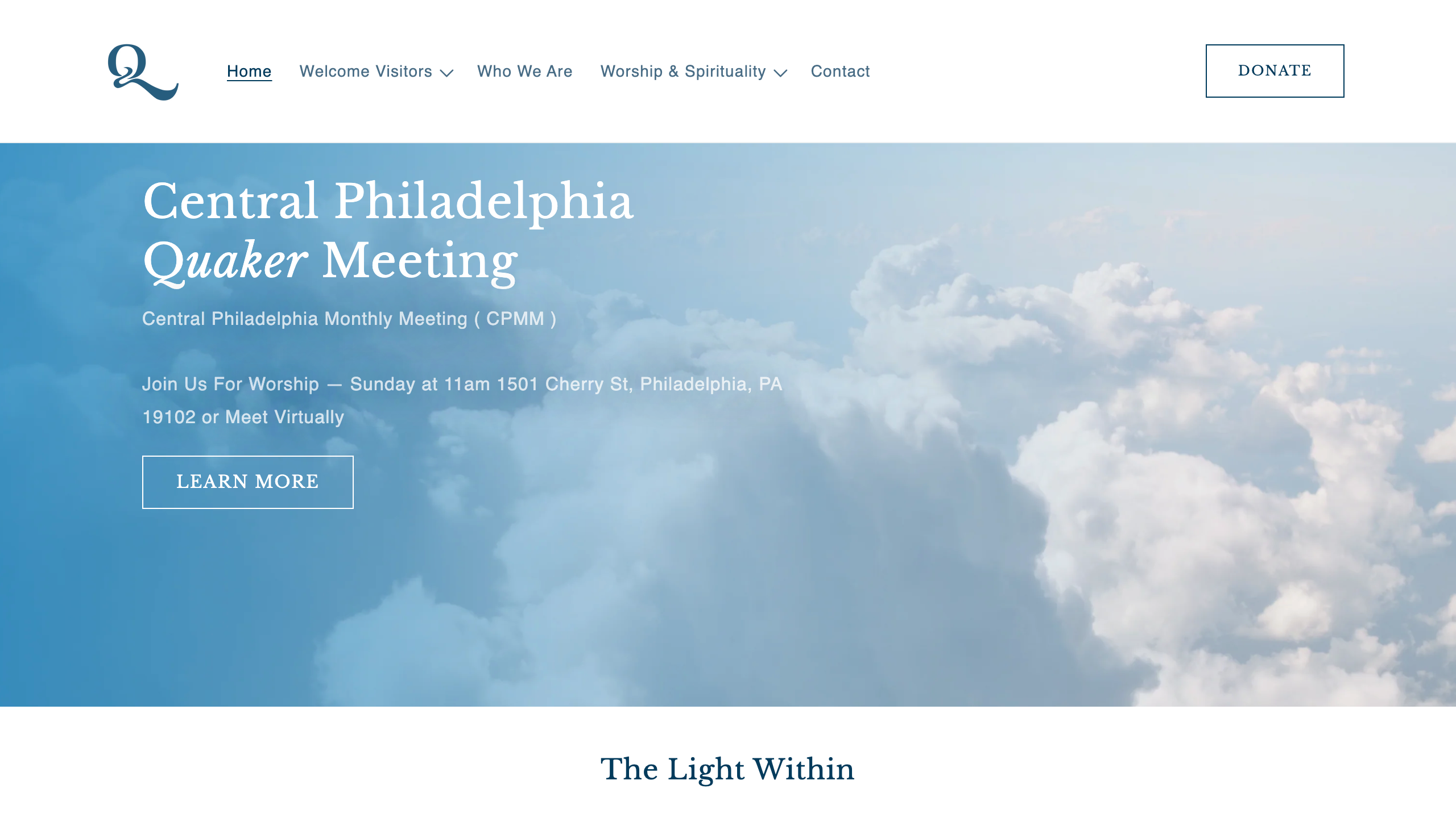 Central Philadelphia Quakers Meeting website image